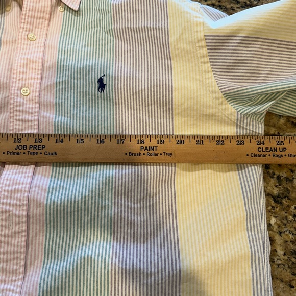 Ralph Lauren '90s Multi color Button down long sleeve cotton big shirt sz small - Picture 4 of 5
